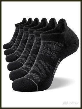 6 Pack Men's Ankle Running Socks Low Cut Cushioned Athletic Cotton Size 9-12